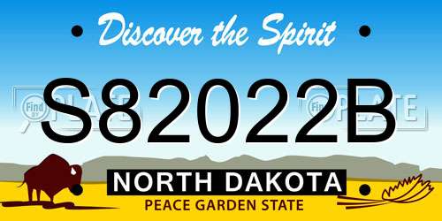 S82022B North Dakota License Plate