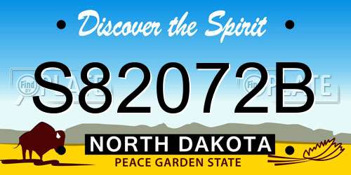 S82072B North Dakota License Plate