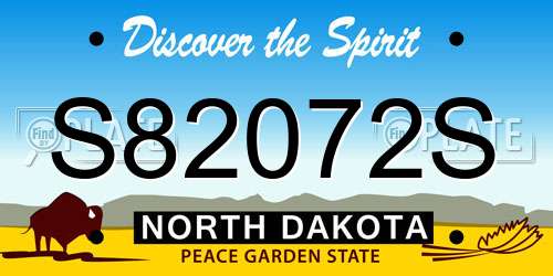 S82072S North Dakota License Plate