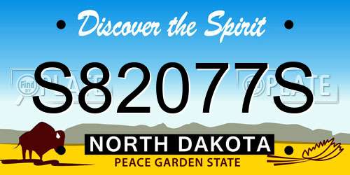 S82077S North Dakota License Plate