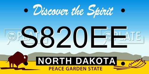 S820EE North Dakota License Plate