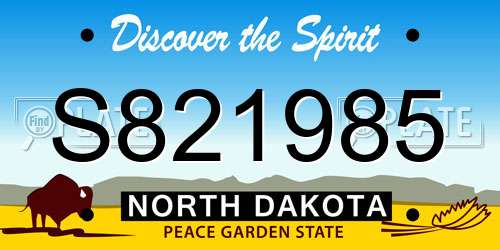 S821985 North Dakota License Plate