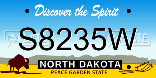 S8235W North Dakota License Plate
