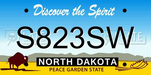 S823SW North Dakota License Plate