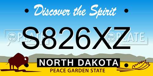 S826XZ North Dakota License Plate