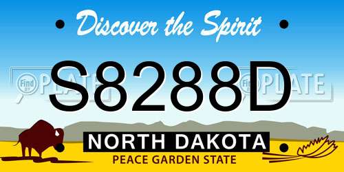 S8288D North Dakota License Plate