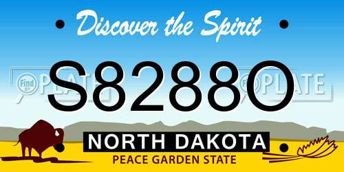 S8288O North Dakota License Plate