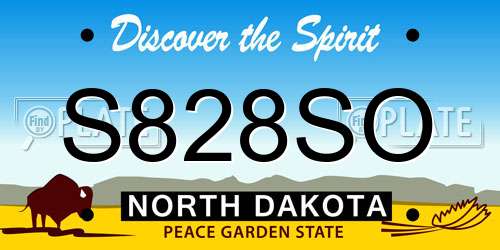 S828SO North Dakota License Plate