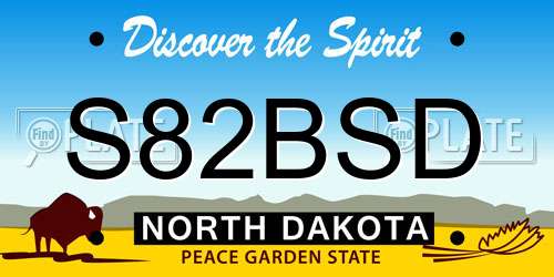 S82BSD North Dakota License Plate