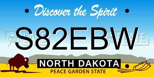 S82EBW North Dakota License Plate