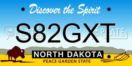 S82GXT North Dakota License Plate