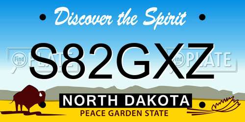 S82GXZ North Dakota License Plate