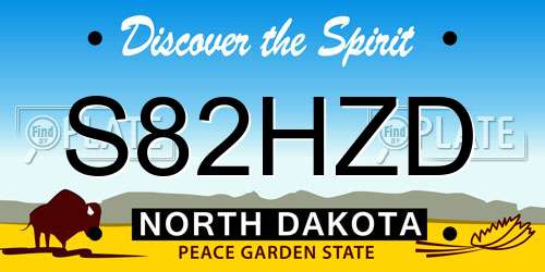 S82HZD North Dakota License Plate