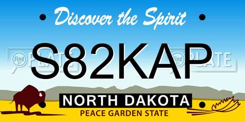 S82KAP North Dakota License Plate