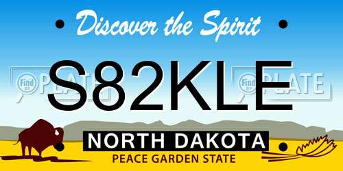 S82KLE North Dakota License Plate