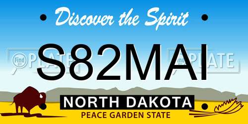 S82MAI North Dakota License Plate