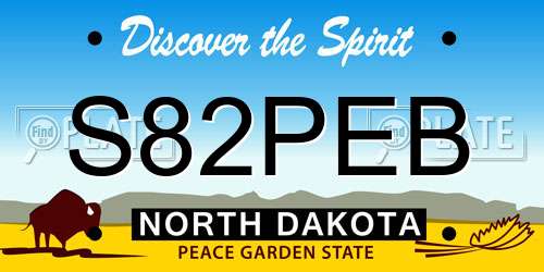 S82PEB North Dakota License Plate