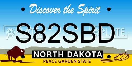 S82SBD North Dakota License Plate