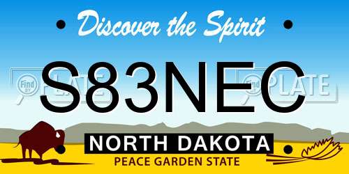 S83NEC North Dakota License Plate