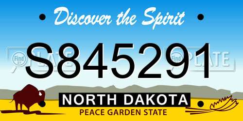 S845291 North Dakota License Plate