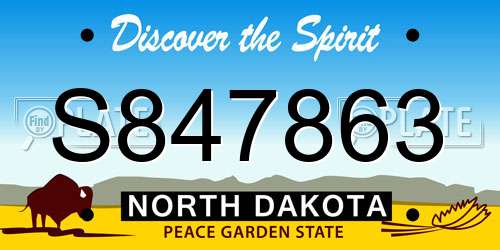 S847863 North Dakota License Plate