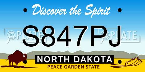 S847PJ North Dakota License Plate