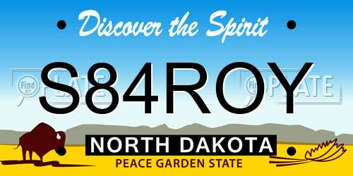 S84ROY North Dakota License Plate