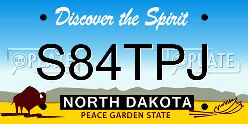 S84TPJ North Dakota License Plate