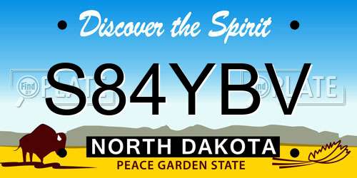 S84YBV North Dakota License Plate