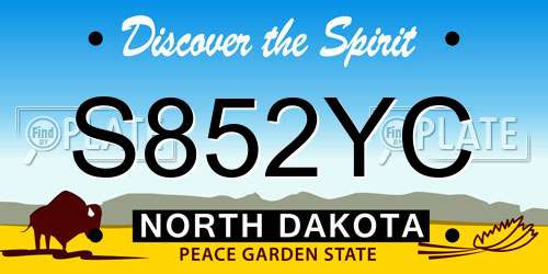 S852YC North Dakota License Plate