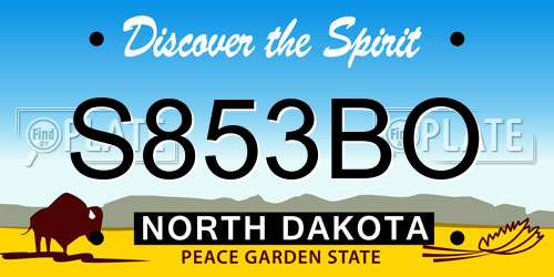 S853BO North Dakota License Plate