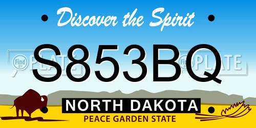 S853BQ North Dakota License Plate