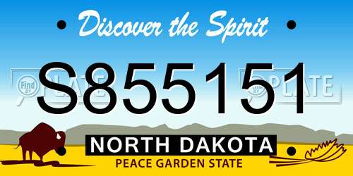 S855151 North Dakota License Plate