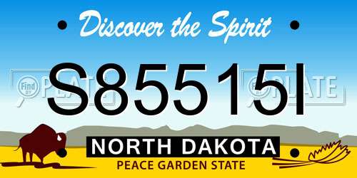 S85515I North Dakota License Plate