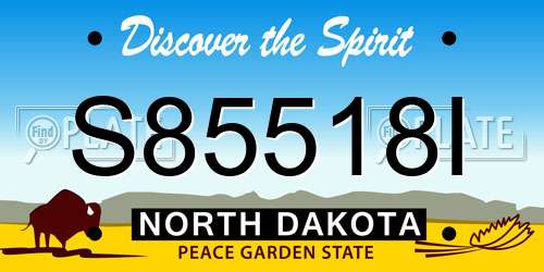 S85518I North Dakota License Plate