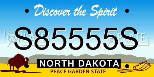 S85555S North Dakota License Plate