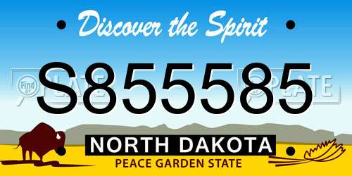 S855585 North Dakota License Plate