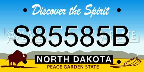 S85585B North Dakota License Plate