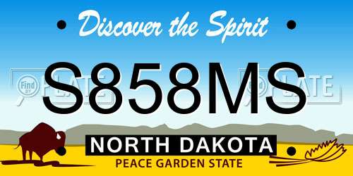 S858MS North Dakota License Plate