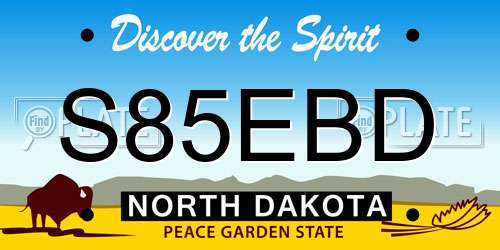 S85EBD North Dakota License Plate