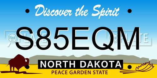 S85EQM North Dakota License Plate