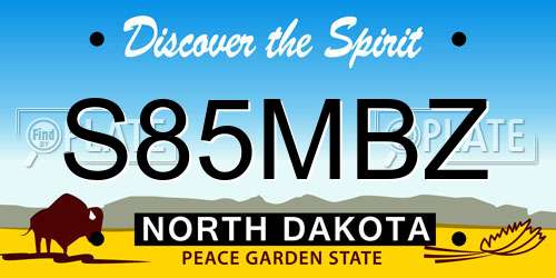 S85MBZ North Dakota License Plate