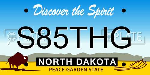 S85THG North Dakota License Plate