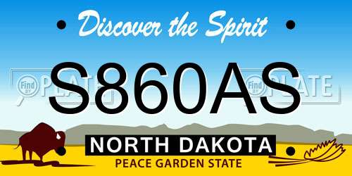 S860AS North Dakota License Plate
