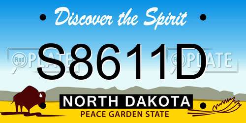 S8611D North Dakota License Plate
