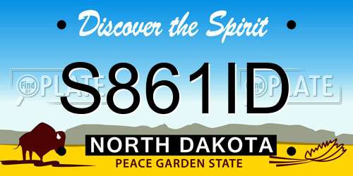 S861ID North Dakota License Plate