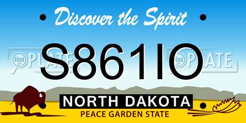 S861IO North Dakota License Plate