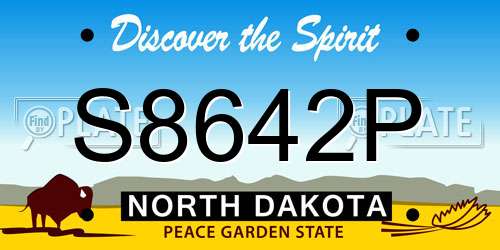 S8642P North Dakota License Plate