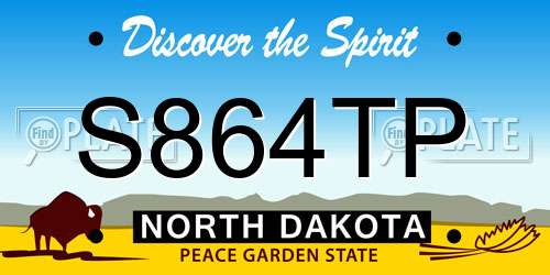 S864TP North Dakota License Plate