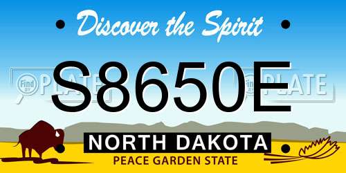 S8650E North Dakota License Plate